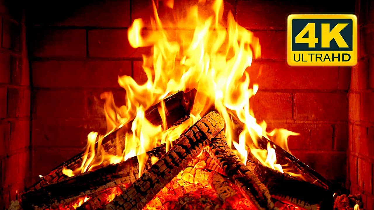 Cozy Fireplace 4K (12H) with Crackling Sounds 🔥