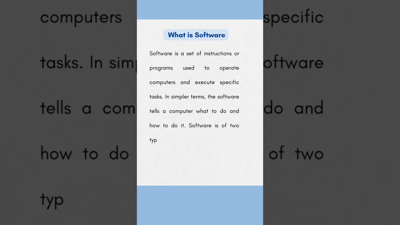 Understanding Software: Fundamentals of Computers