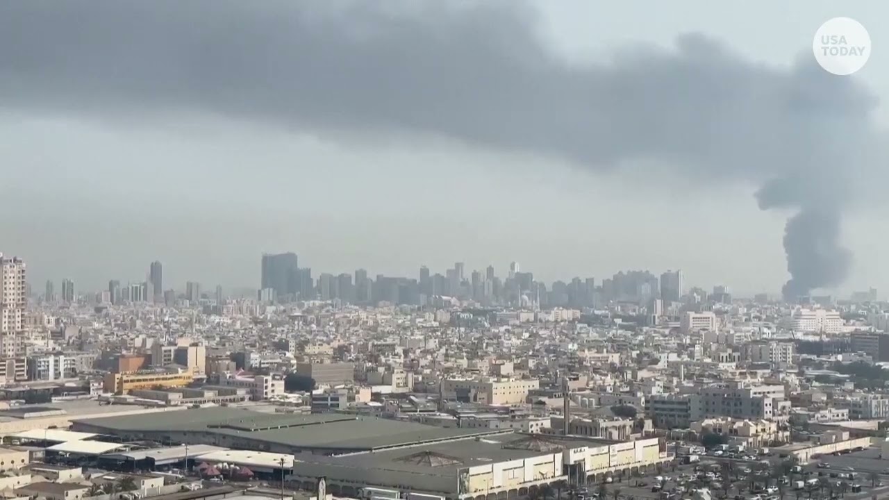 Iran attacks Bahrain US Navy base in response to strikes by US and Israel, raw video footage shows