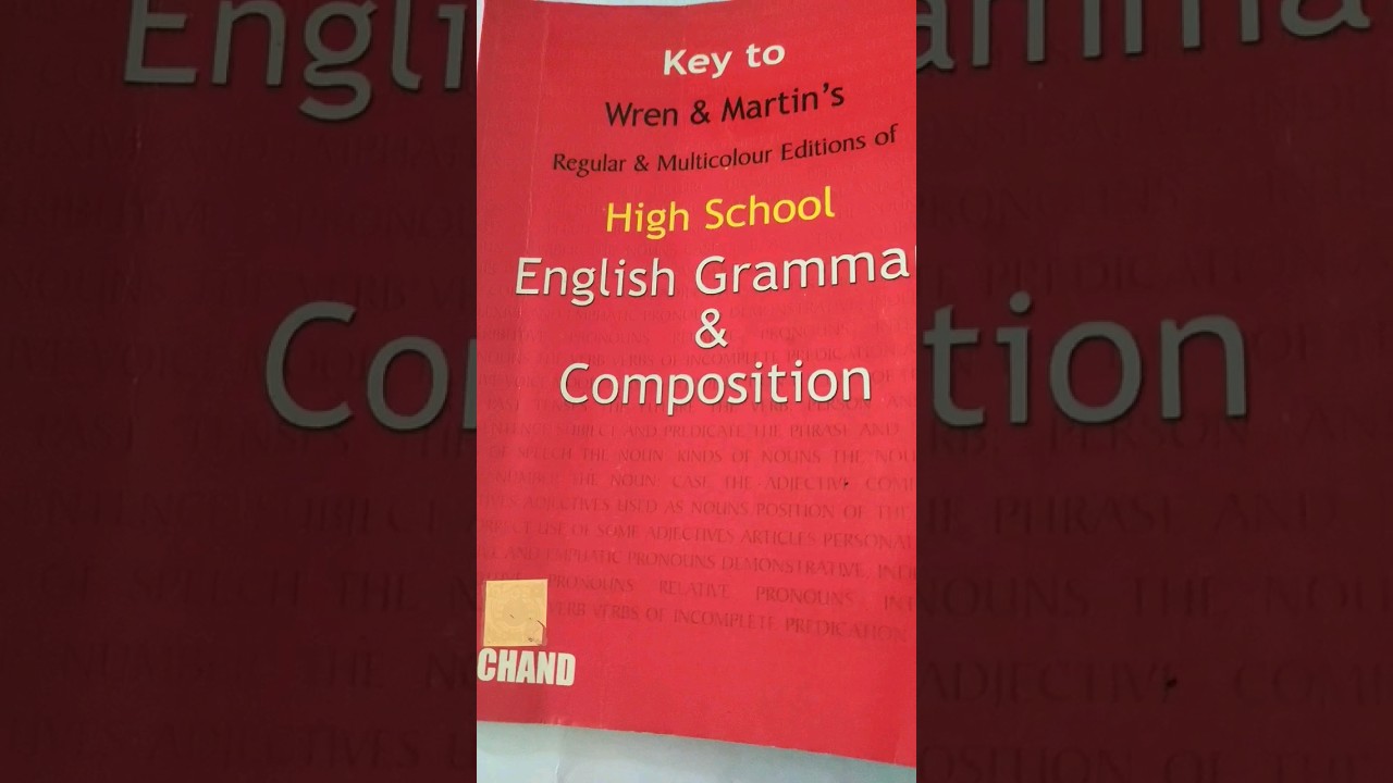 Wren and Martin High School English Grammar 📘