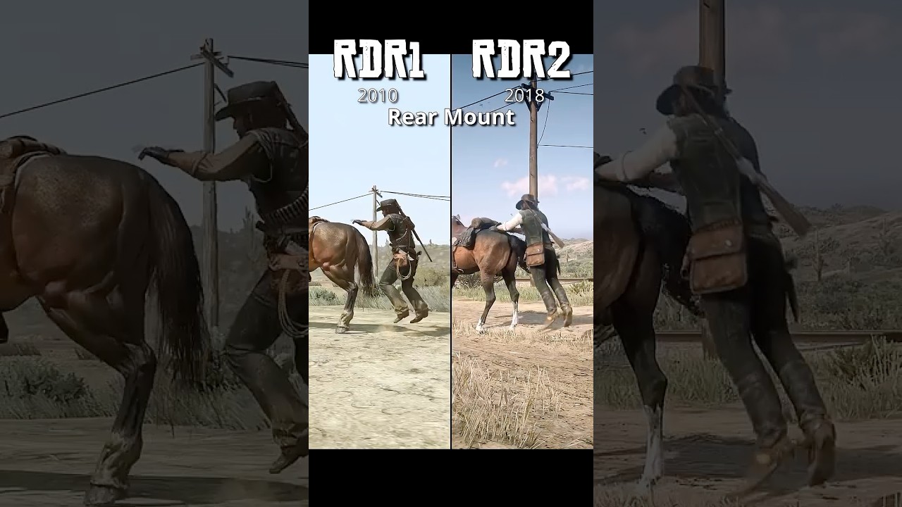 RDR1 vs RDR2: Horse Mounting & Dismounting Comparison 🐎