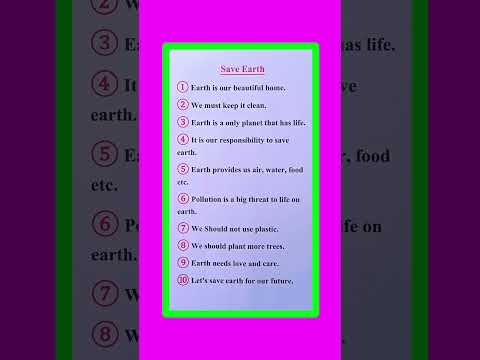 10 Lines On Save Earth in English/Essay On Save Earth in English/Save Earth Essay in English