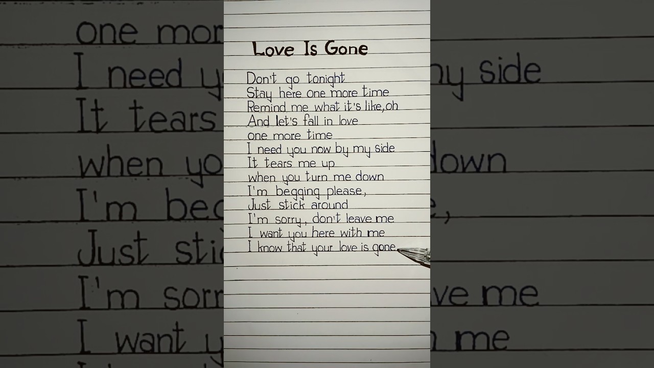 Love Is Gone Slander Lyrics (Acoustic) 🎶