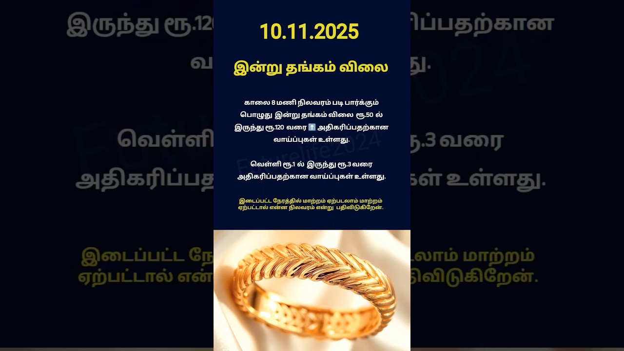 Today’s Gold & Silver Rates | Thangam Vilai Indru | Stay Updated with @futurelife2024