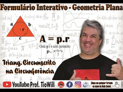 Área de Triângulo circunscrito numa circunferência