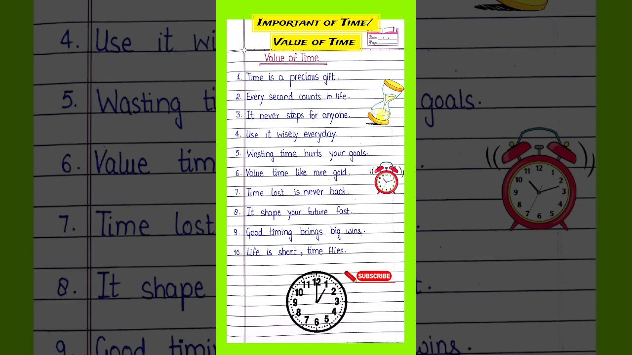10 Importance of Time: A 10-Line Essay ⏳