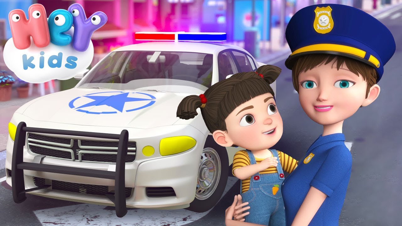 Fun Police Car Cartoon & Nursery Rhymes for Kids 🚓 | Educational Songs by HeyKids