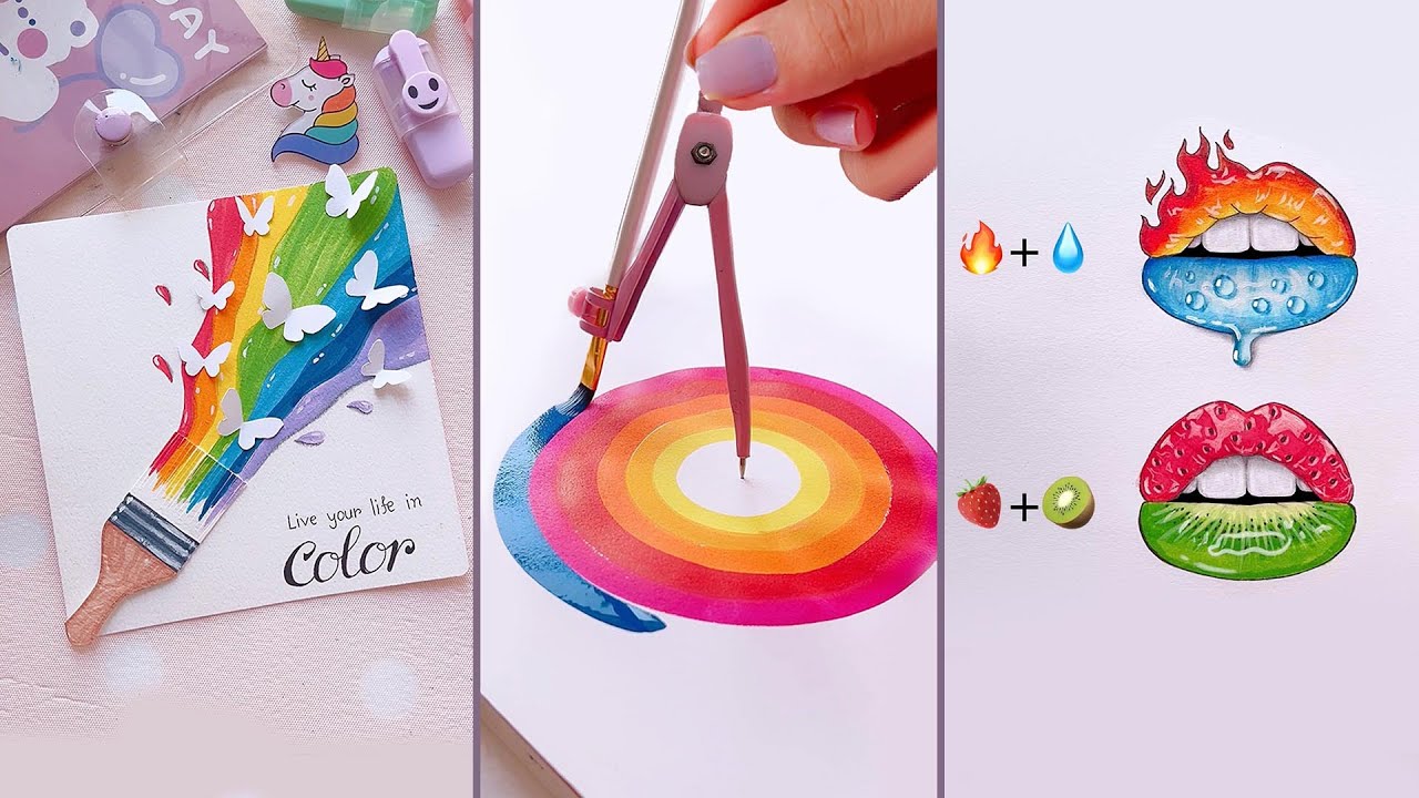 10 EASY ART IDEAS || Painting hacks for BEGINNERS || easy art tips || painting techniques