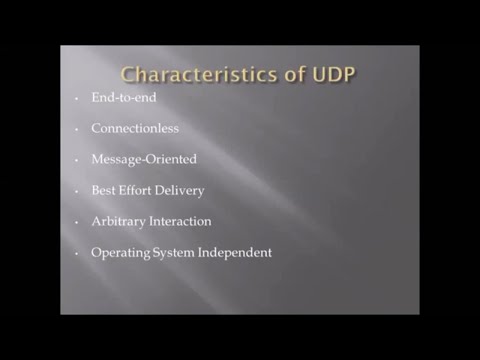 Briefly describe on characteristics of the UDP(User datagram protocol)