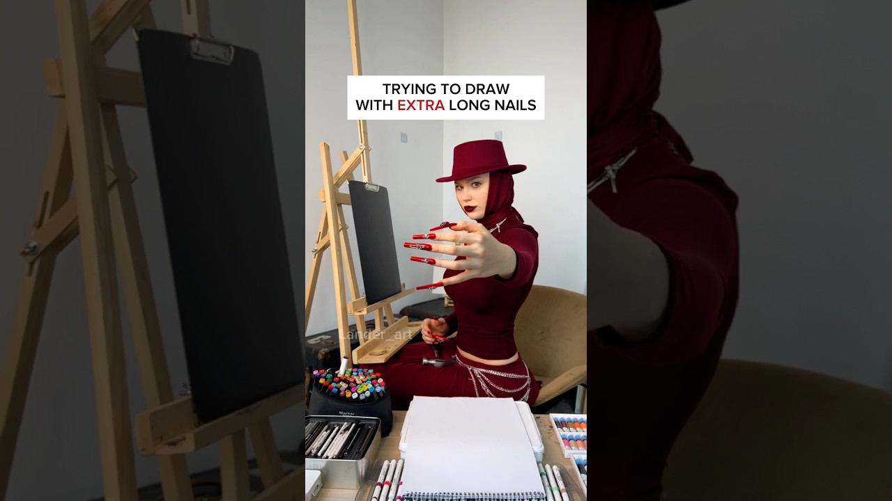 Drawing with Long Nails 💅 | New Art Channel