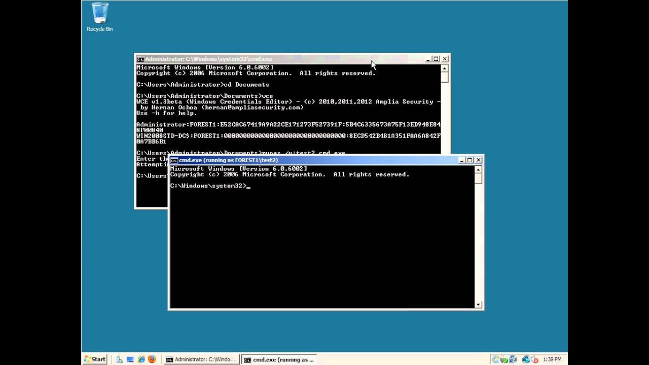 WCE: Extract NTLM Hashes from Windows NTLM (Win2008)