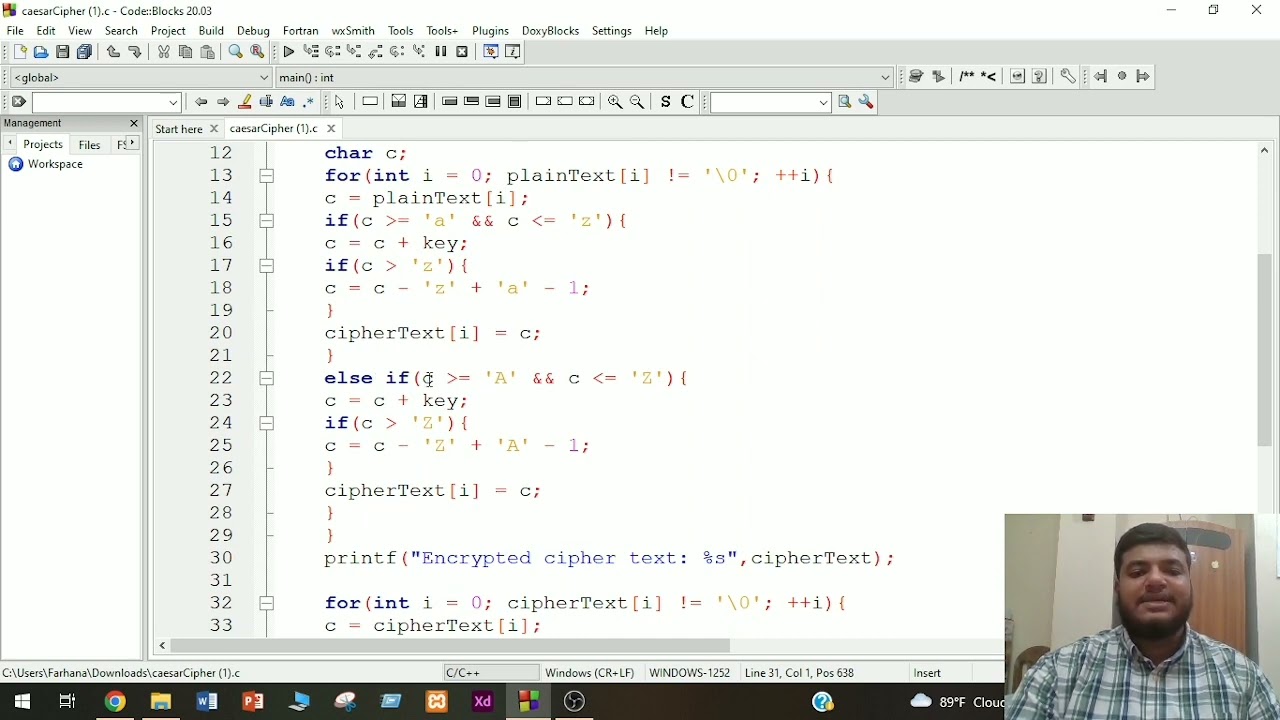 Learn How to Implement Caesar Cipher Encryption & Decryption in C 🔐