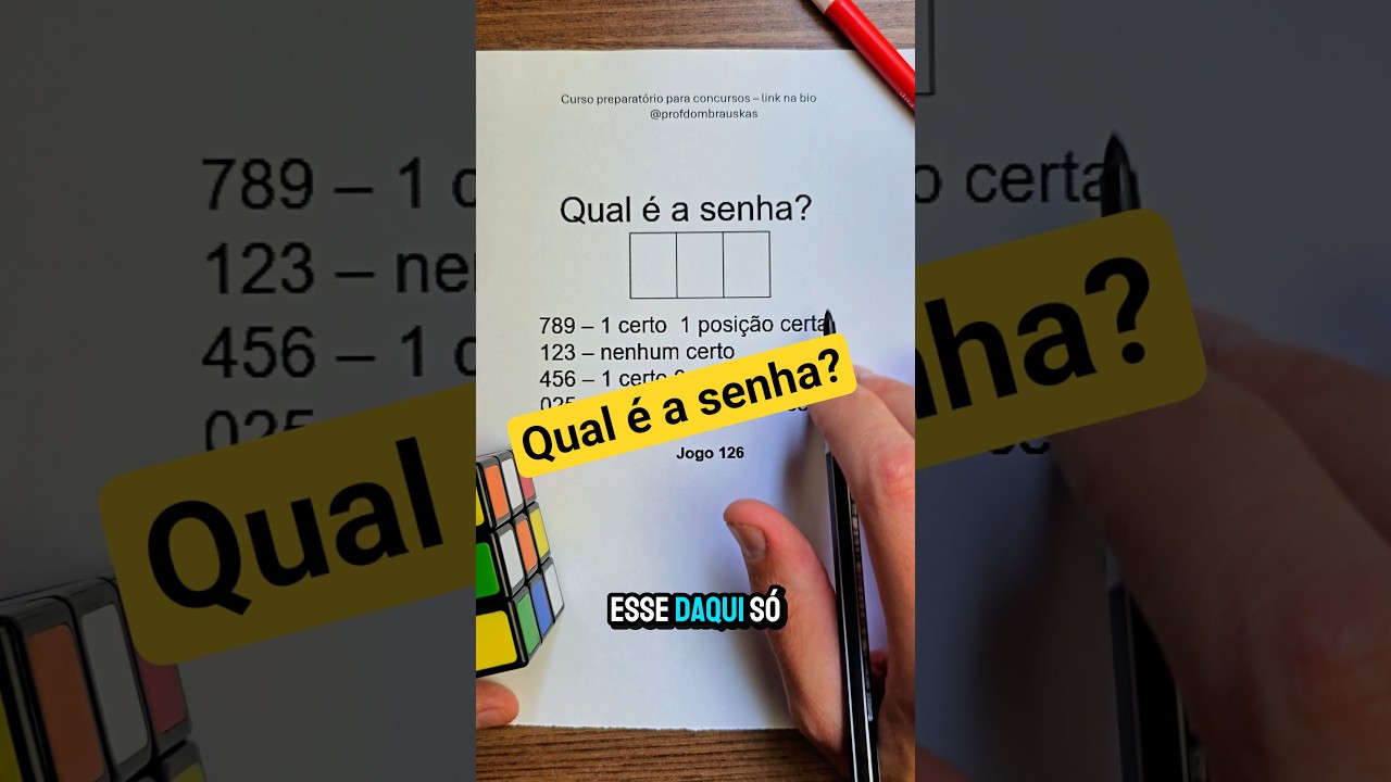 Desafio de Matemática básica - Qual é a senha jogo 126