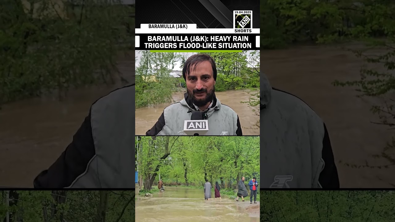 Heavy Rain Causes Flooding in Hanjiwera Bala, J&K 🌧️