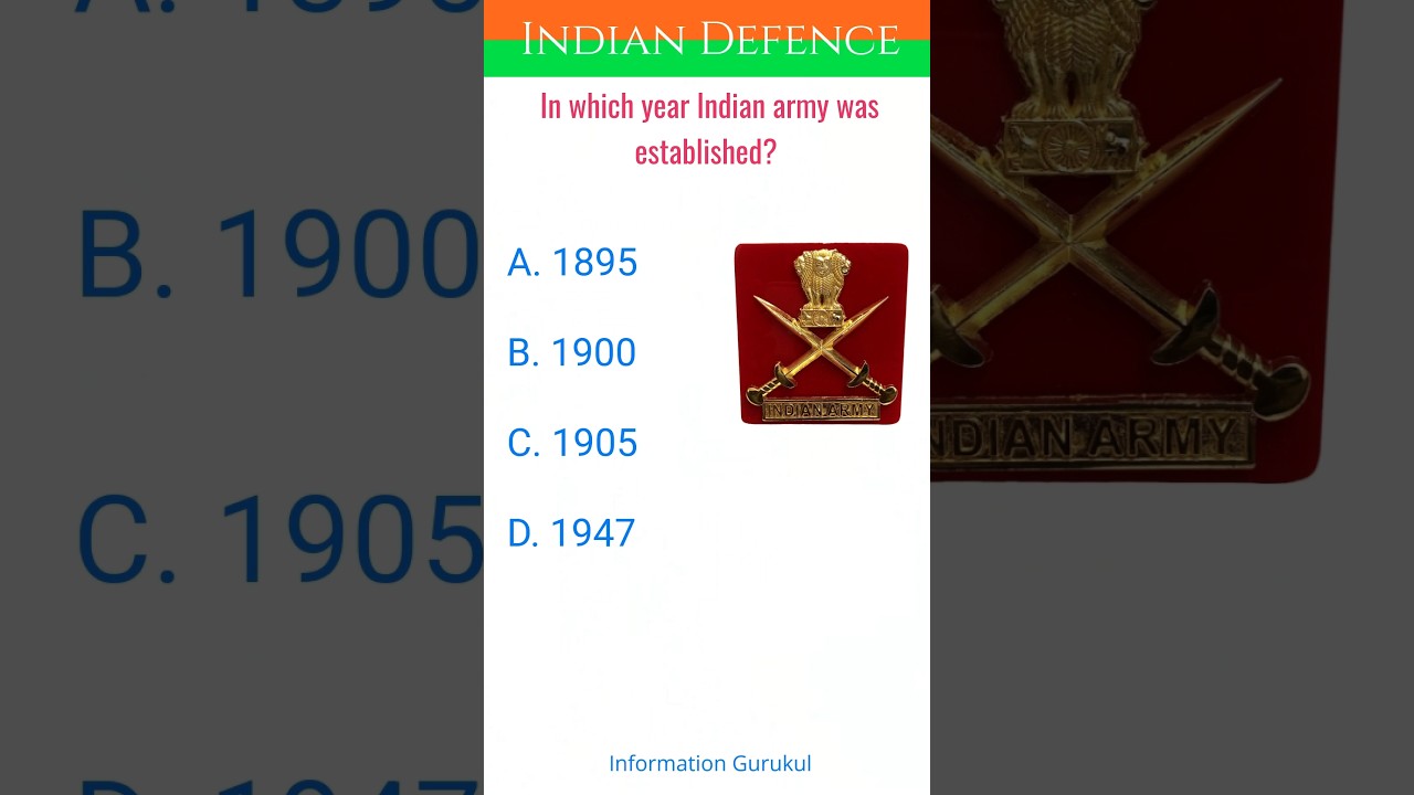 Indian Army GK Quiz for Competitive Exams 🇮🇳