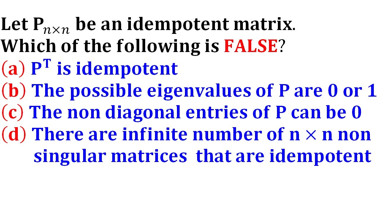 Eigenvalues & Eigenvectors of Idempotent Matrices