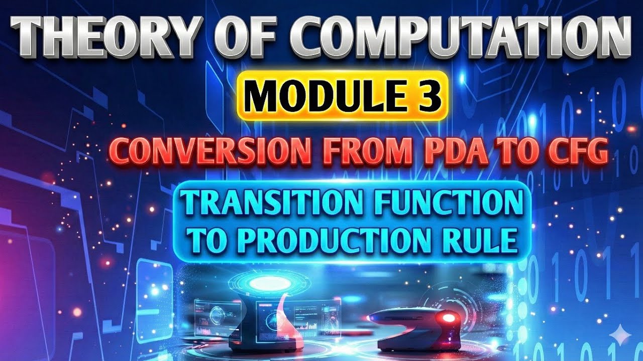 BCS503 |THEORY OF COMPUTATION|| MODULE 3 || CONVERSION FROM PDA TO CFG || 5TH SEM 2022 SCHEME||TOC||