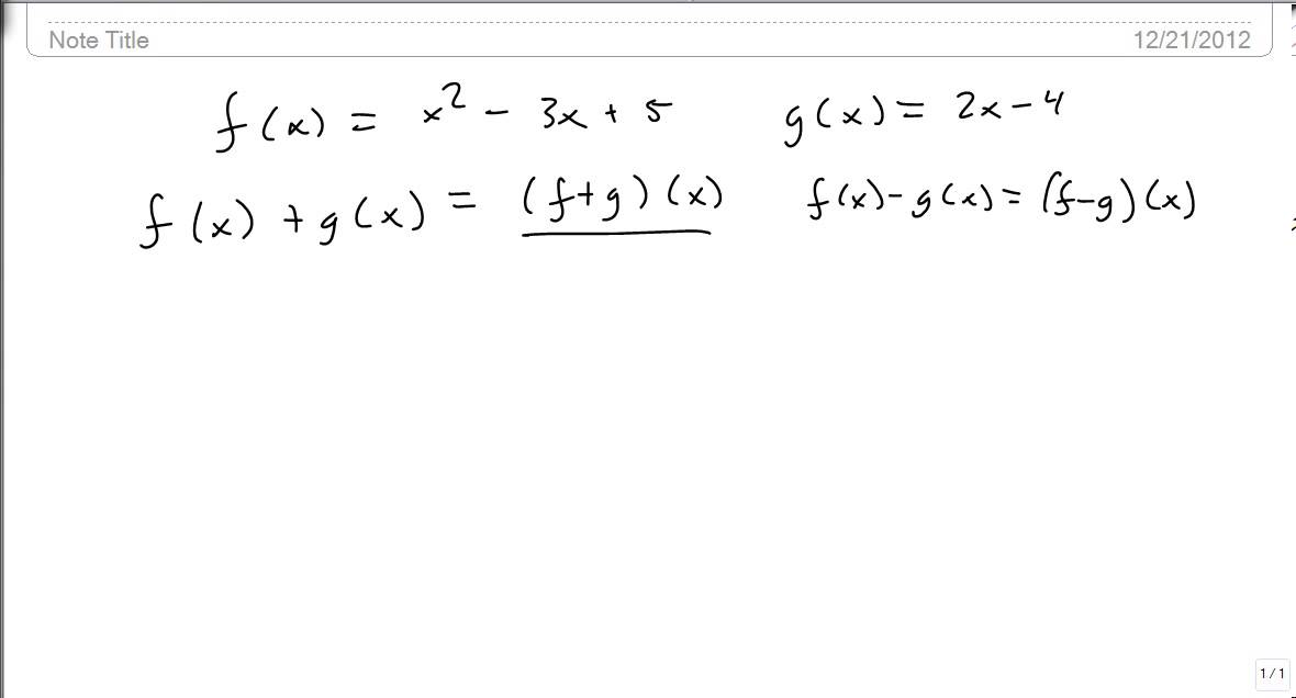 Adding & Subtracting Polynomial Functions 📘