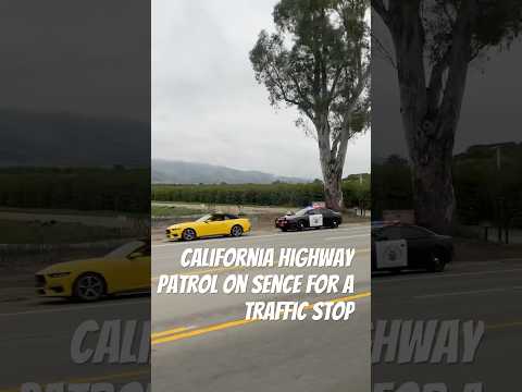 California highway patrol on Sence for a traffic stop by mustang speeding #chp #police #copcar