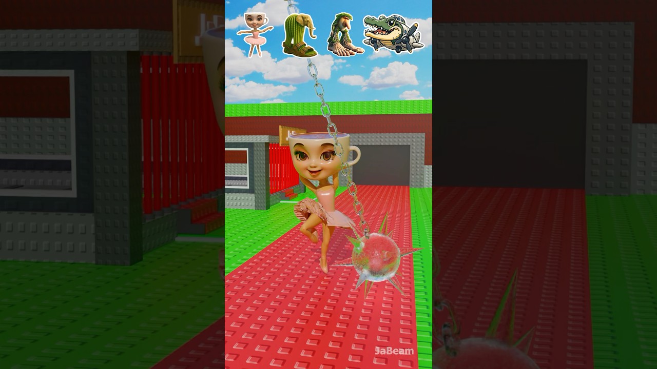 Epic Battle: Strange Italian Characters Take on a Massive Frozen Mace ❄️