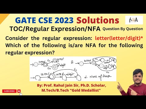 GATE CS 2023 Solutions | Question Wise Detailed Explanation | TOC - Regular Expressions | NFA