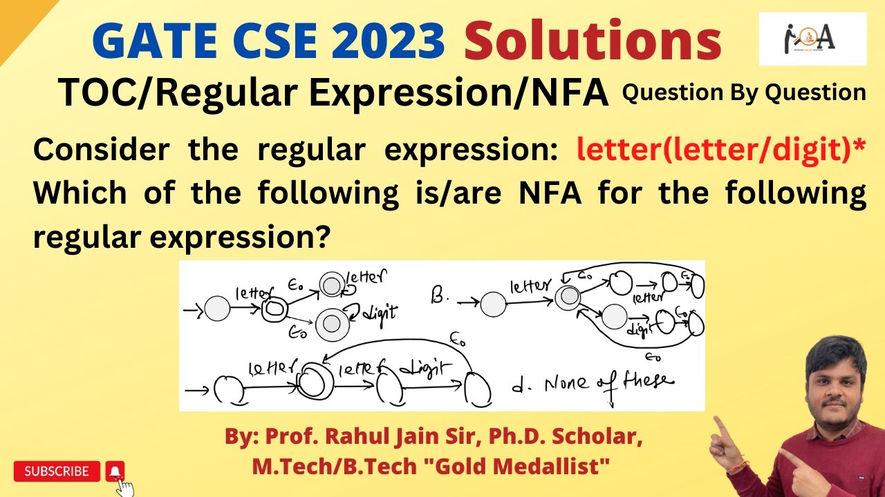 GATE CS 2023: Detailed NFA Solutions for Regular Expressions (TOC - Regular Expressions & NFA)