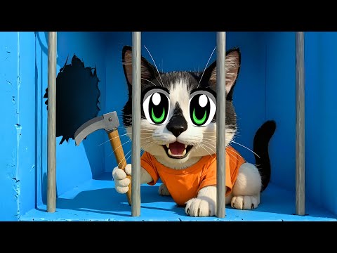 Челлендж ПОБЕГ ИЗ ТЮРЬМЫ! ВЫЖИВАНИЕ 24 ЧАСА для Котов