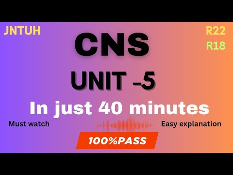 CNS UNIT5 | In just 40 minutes | 100 %PASS | MUST WATCH