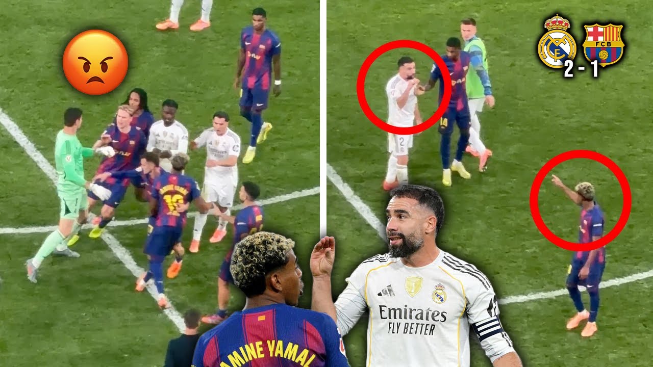 Intense Brawl Erupts Between Real Madrid & Barcelona Players After Carvajal Provokes Yamal ⚽