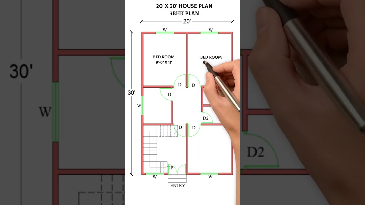 3BHK 20x30 House Plan: Layout & Design π‘