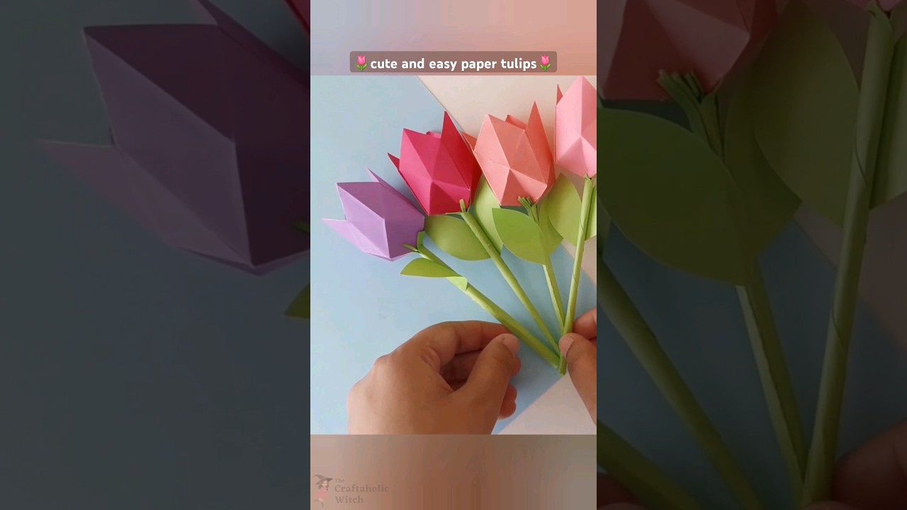 Simple Paper Flower Tulips 🌸 for Gifts