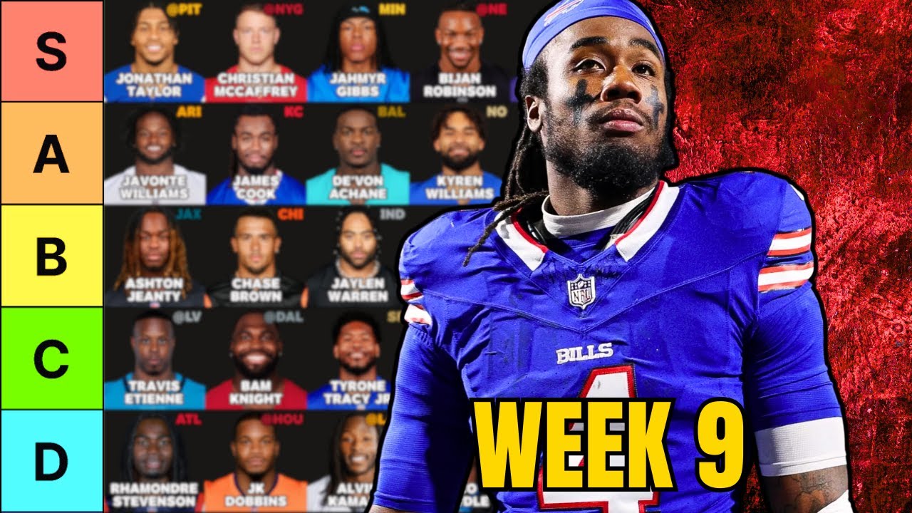 Top 36 Week 9 Fantasy RB Rankings: Top 36 🏈