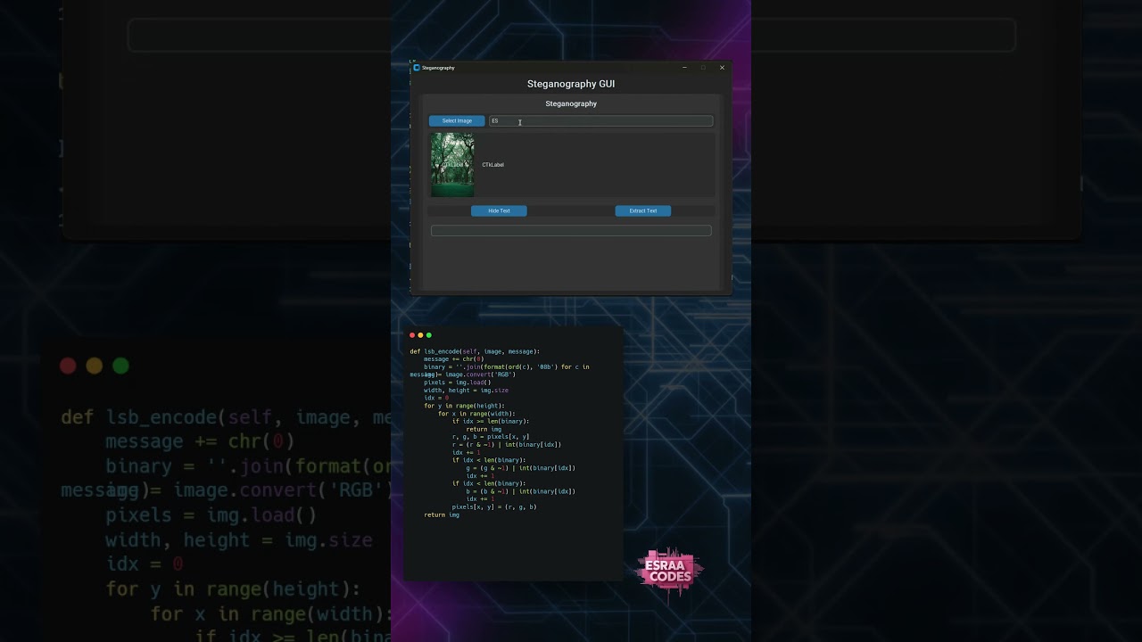 Hide Secret Text in Images with Python Steganography GUI π (Part 2) | Live Demo