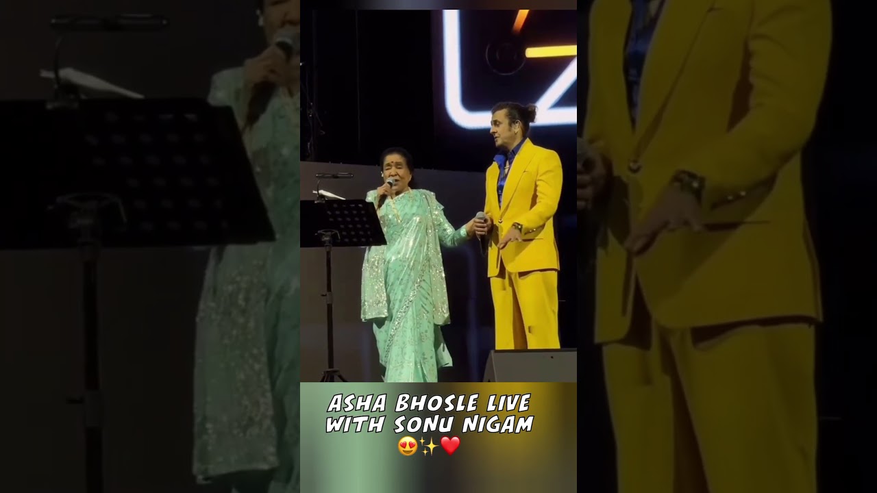Sonu Nigam live with asha bhosle | oh haseena zulfo wali performance | asha bhosle Dubai concert