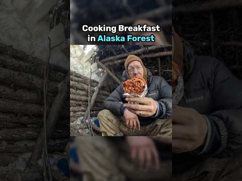 Cooking Breakfast While Camping in Alaska's Forest