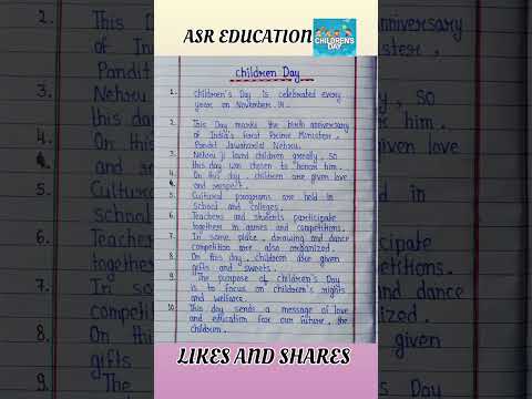 Children's Day speech 10 line essay in english || 14 November