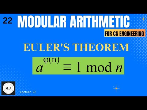 Euler's Theorem With Examples in Modular Arithmetic|| B22mats101 module 4|Cryptography|Dr.Sujata T