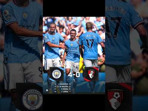 Manchester City vs Bournemouth Highlights (4-0) #football #shorts #soccer #mancity #highlights