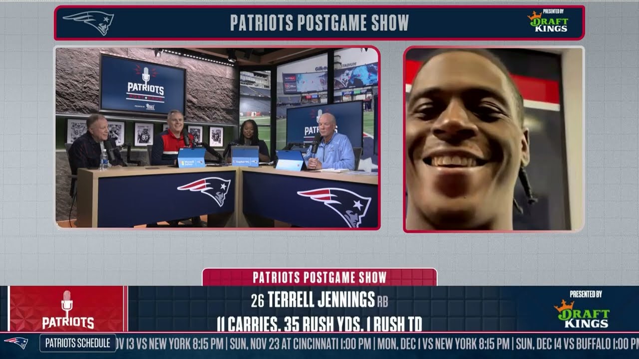 Terrell Jennings Celebrates First NFL Touchdown on Patriots Postgame Show 🏈