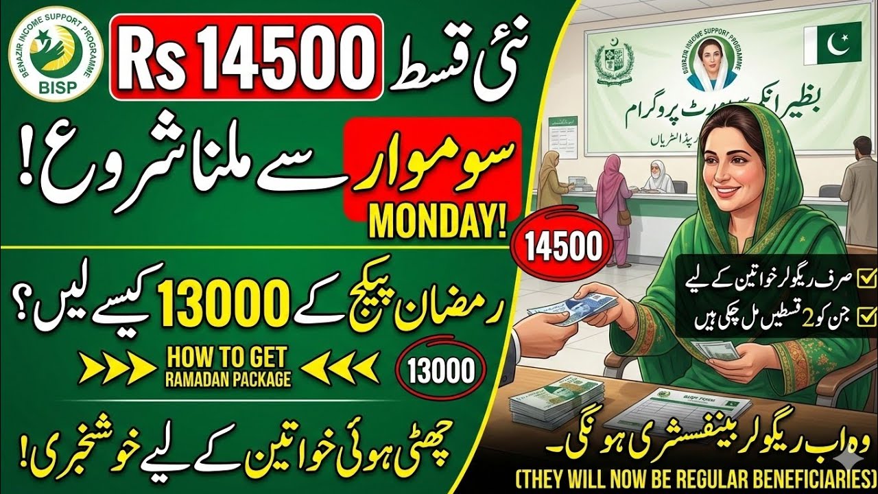 BISP 2026 Payment Update: Starts at 14,500 💵