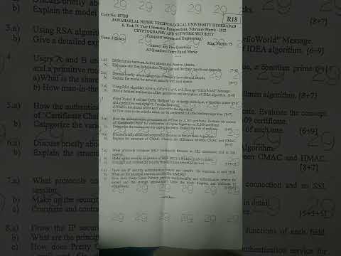 Cryptography and network security BTech question paper