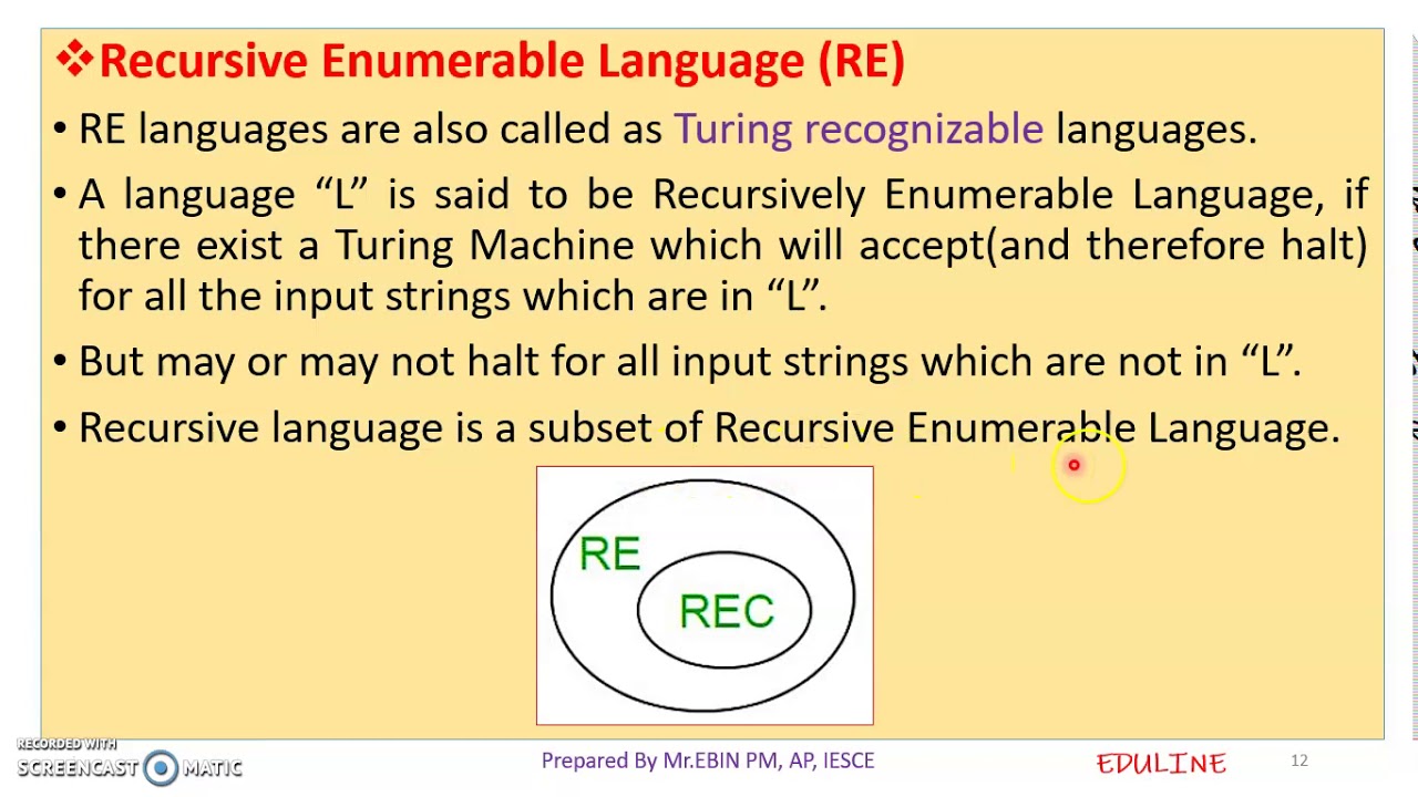 Recursive & Recursively Enumerable Languages π