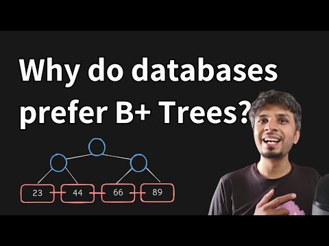 Why do databases store data in B+ trees?