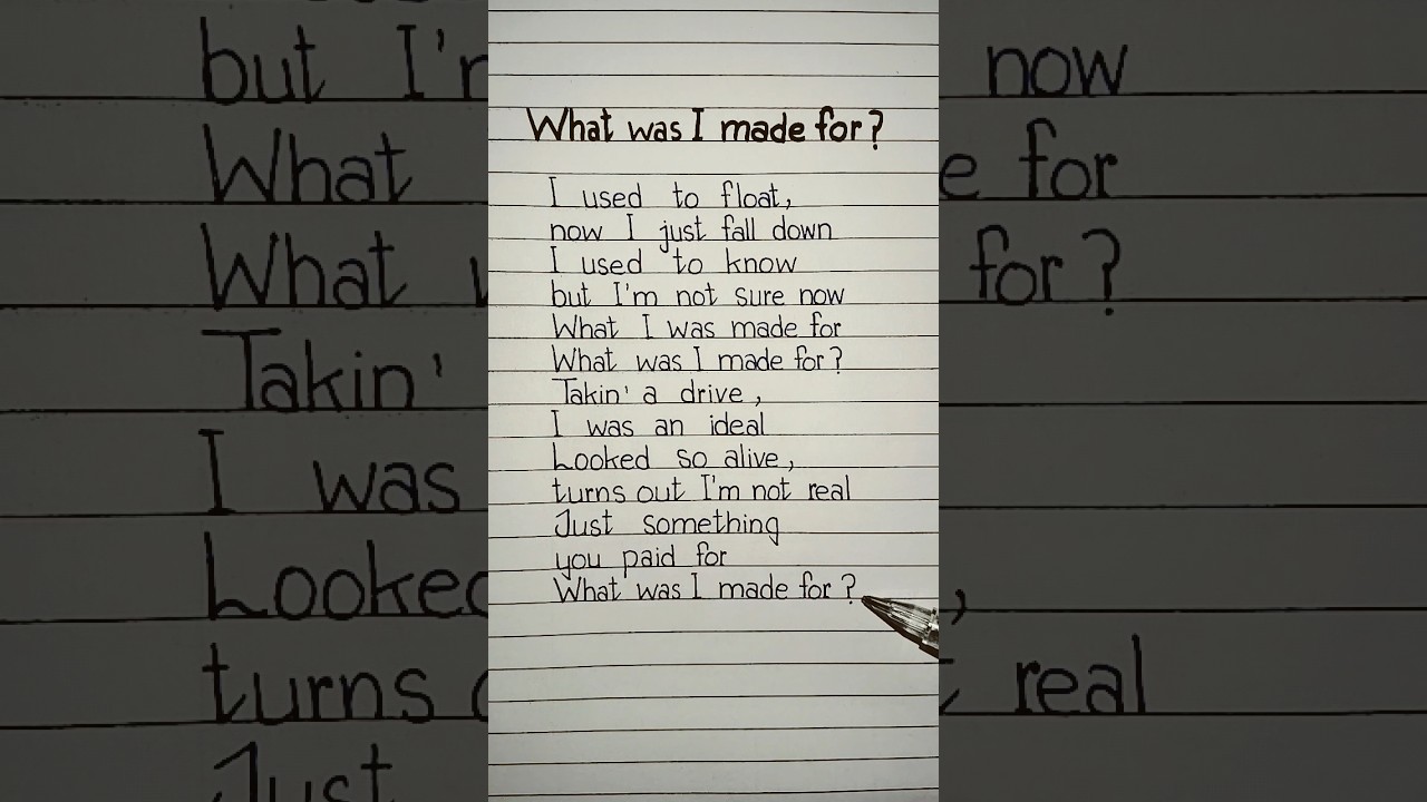 Billie Eilish's 'What Was I Made For?' Lyrics 🎶