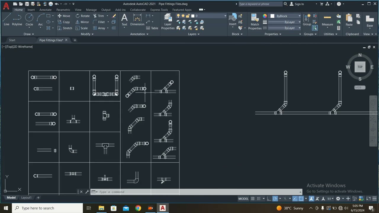 AutoCAD Dynamic Block Pipe Fittings Update Version With Sound