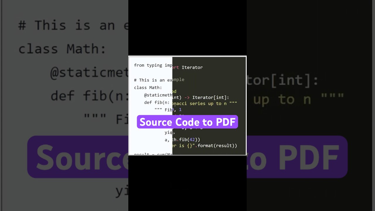 Convert Source Code to PDF