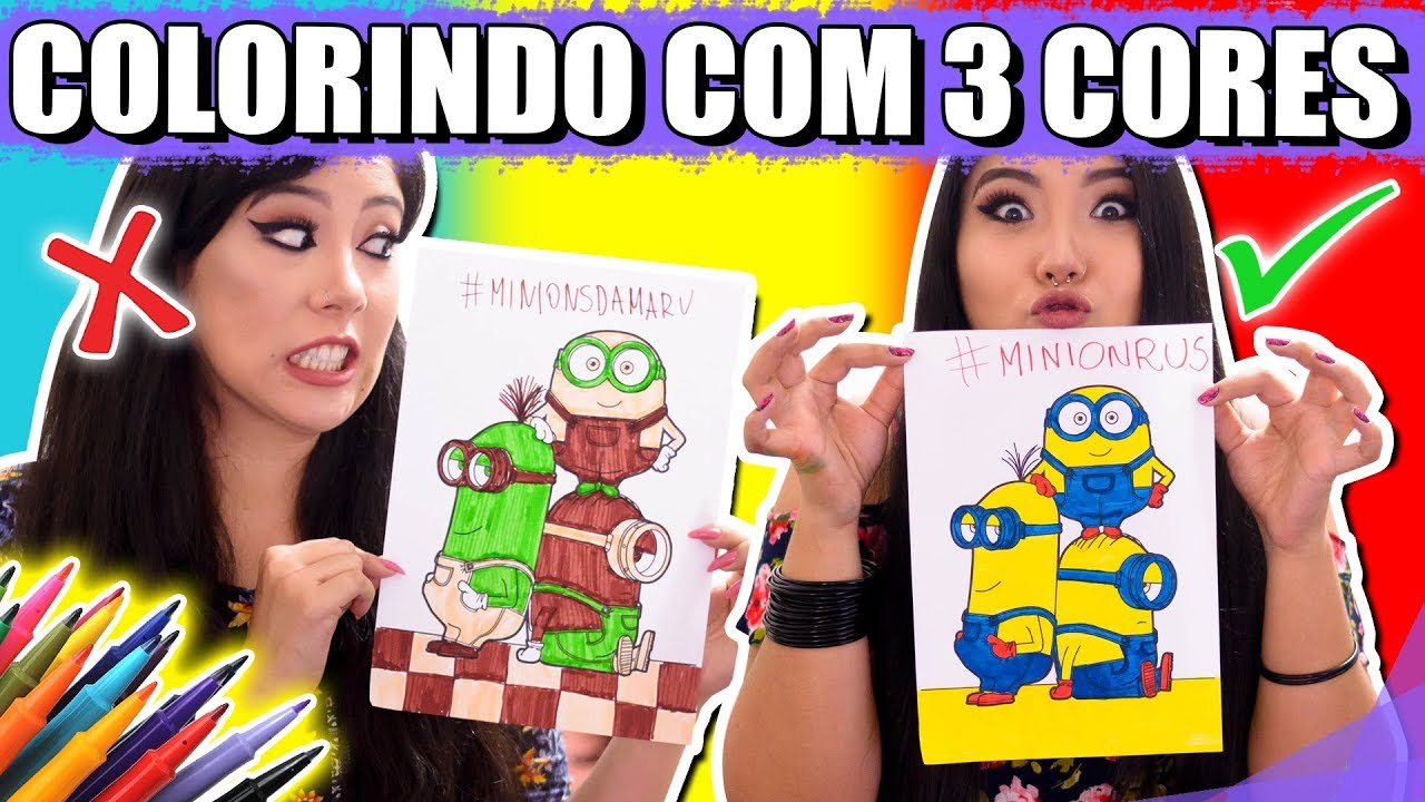 Desafio de Colorir com 3 Cores! Dragon Ball, Minions & Frozen 🎨