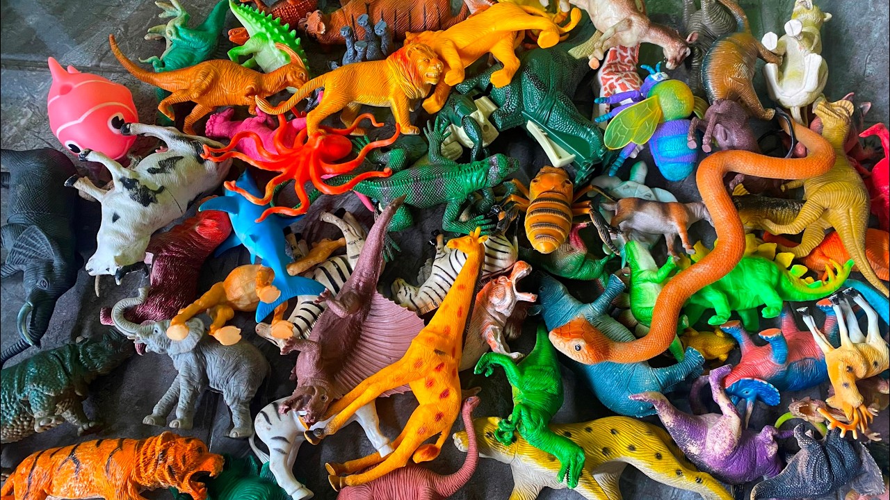 ASMR Toy Sounds | Satisfying Animal & Dinosaur Figures Tapping and Dropping | No Talking