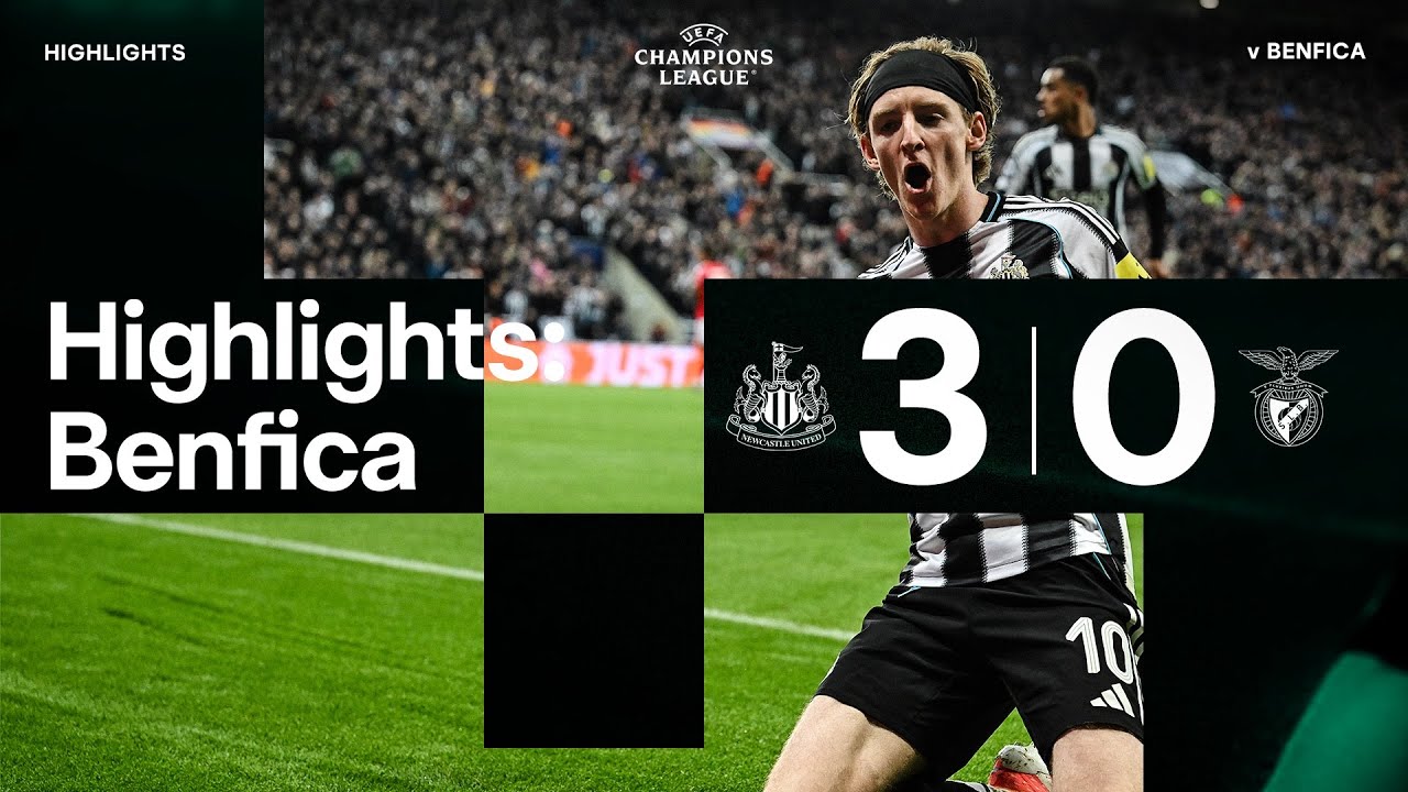 Newcastle United Dominates Benfica 3-0 in UCL Clash! ⚽️