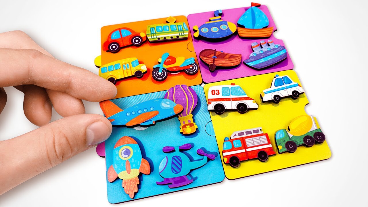 Fun Transportation Matching Puzzles for Kids 🚗 | Preschool Vehicles Learning Video